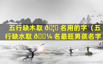 五行缺木取 🦟 名用的字（五行缺水取 🌼 名最旺男孩名字）